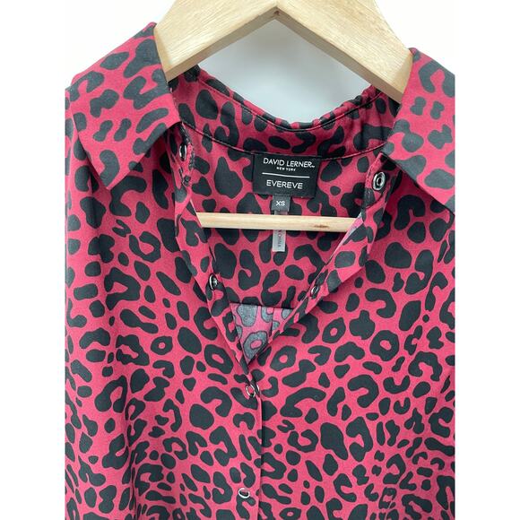 David Lerner x Evereve Portman Animal Print Button Down Blouse // XS - Picture 3 of 5